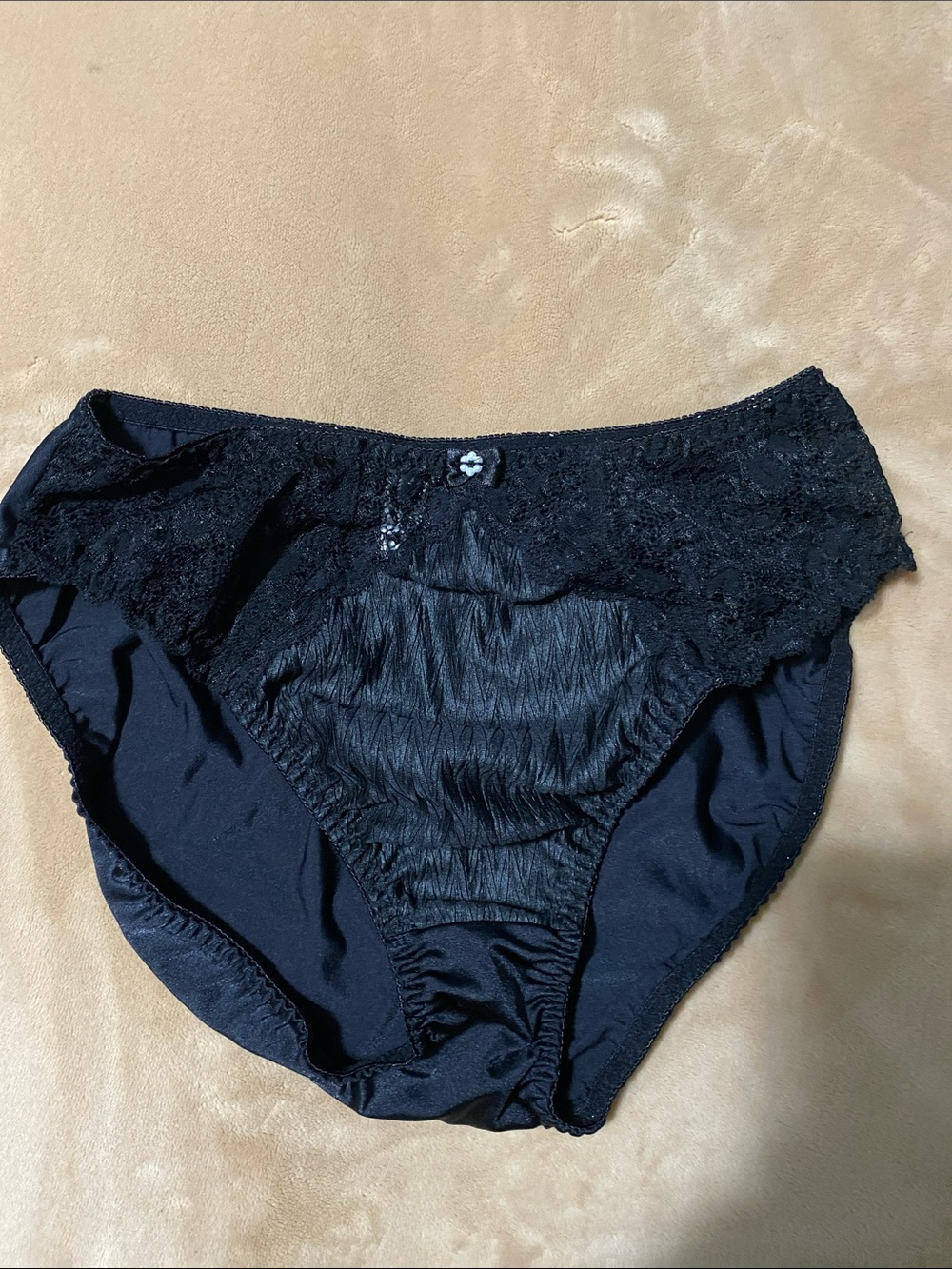 Lace-Trim Black Women's Briefs — Comfortable Everyday Panty Sz XL